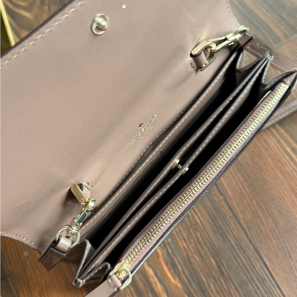 kate spade Blush Pink Leather Crossbody with Gold Plaque - Picture 8 of 16